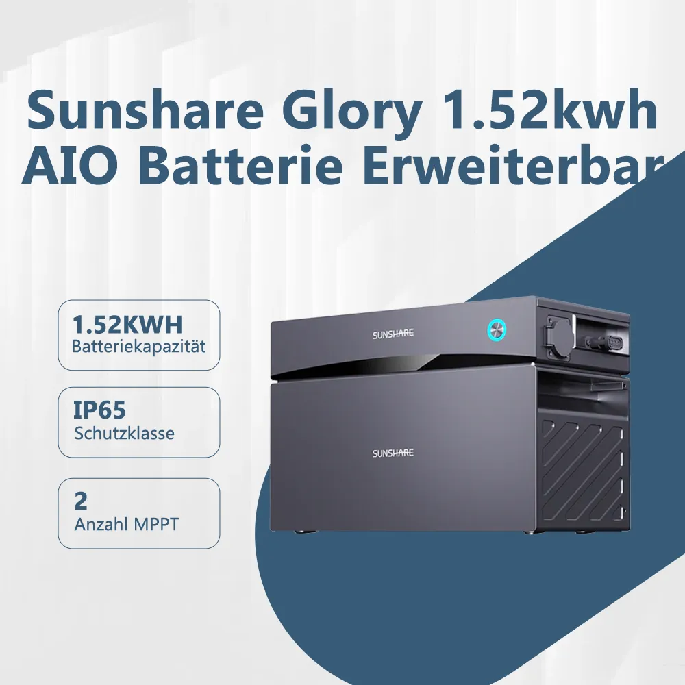 [SUN-KIT-GLO01] Sunshare Glory 1.52kWh AIO Batterie Erweiterbar (Hauptakku mit Hybrid Mikro-Wechselrichter)
