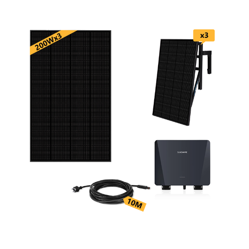 [0179036009P] SUNSHARE Beton Balkonkraftwerk 800W mit 10m AC Kabel & 600W Solarmodule